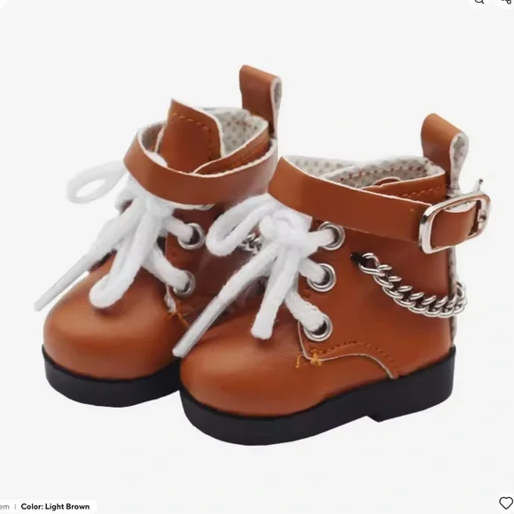 Stylish Brown Labubu Boots with White Laces - Picture 1 of 1